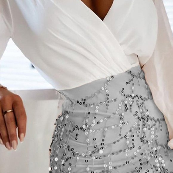 Women's Sequin Mini Dress - Picture 2 of 3